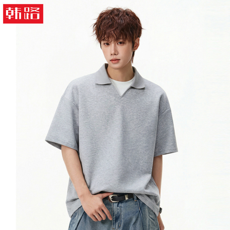 Exquisite Old Money Style V-Neck Short-Sleeve T-Shirt, New Spring/Summer Casual Air-Layer Fabric Texture Knit Polo Shirt
