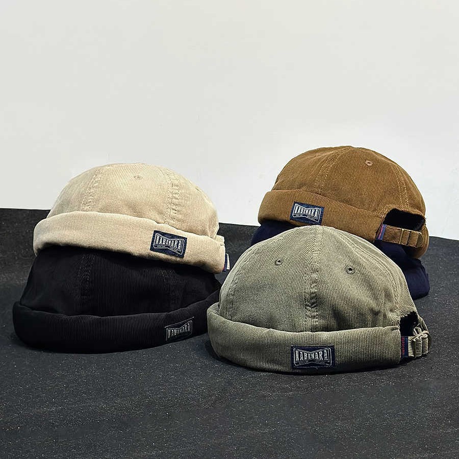 Otoño y invierno japoneses de vello retro gorra de piel de melón hombre hip-hop gorra de calle mujer gorra de moda universal