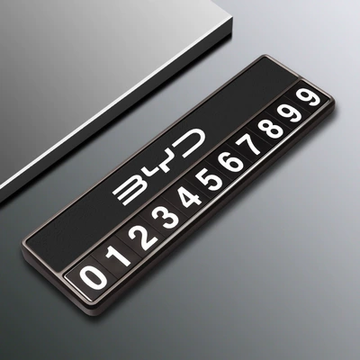 Suitable for Byd Temporary Parking Number Plate Song Pro/Max Yuan Qin Plus Dolphin Tang Move License Plate Number (Nömrəli dayanma kartı) - byd-new-standard-d-style-parking-sign-black-comes-with-5-sets-of-number-plates