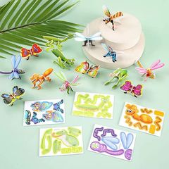 Cartoon 3D three-dimensional puzzle kindergarten handmade puzzle DIY dinosaur animal world model children's toy prizes