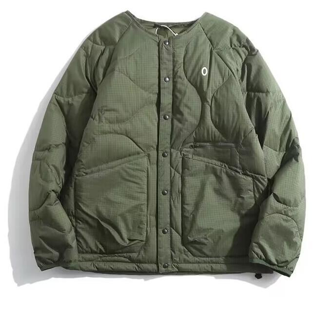 Japanese retro 90 white duck down padded autumn and winter men's and women's off-shoulder loose urban sports lightweight down jacket