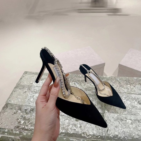 Black Stilettos High-End Version of Women's Summer New Style Pointed-Toe Stilett