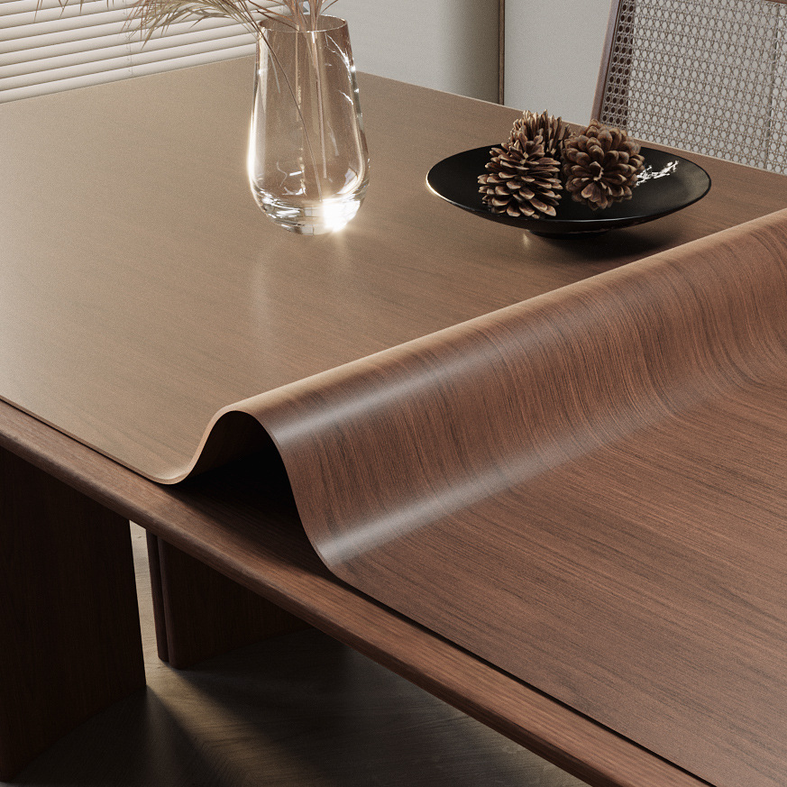 Imitation Wood Grain Table Mat, Wood Color, Waterproof, Oil-Proof, No-Wash Soft Glass Dining Table Mat, Pvc Coffee Table Tablecloth, Tablecloth Tabletop