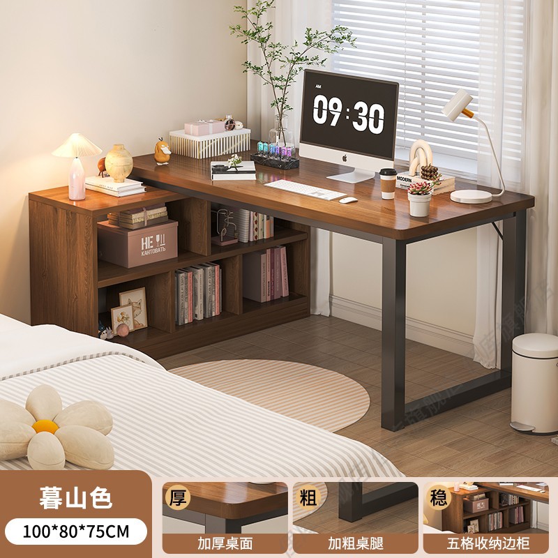 Mesa de esquina de madera maciza escritorio de escritorio en una mesa de computadora dormitorio para niñas cómoda L-esquina estudio escritorio