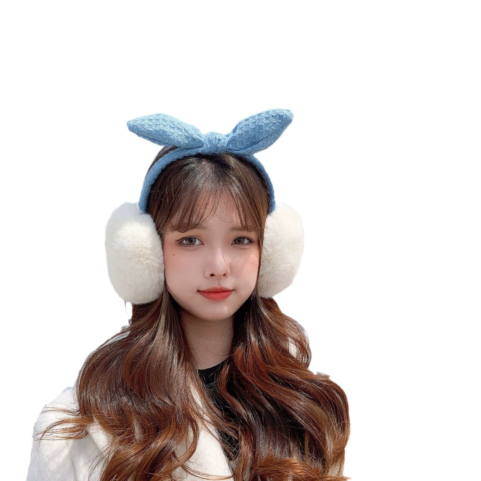 Keep warm earmuffs, earrings, headphones with bow, ear protection, floral print
