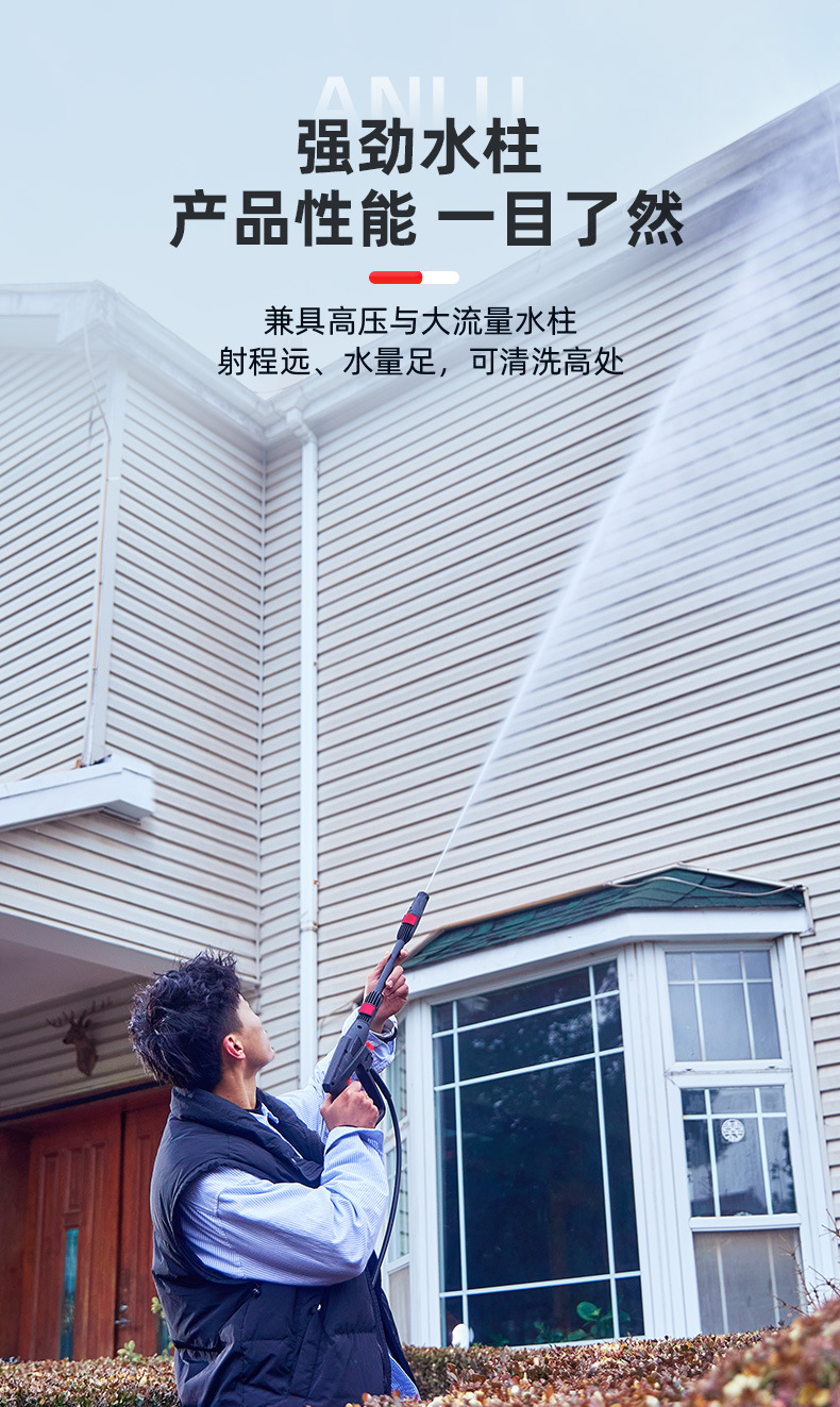 2000W high-power copper wire motor VCM-D Anlu car washer high-pressure water gun high-power 220V water pump household