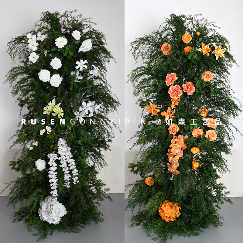 Flores de simulación Jardín de Monet Flor de columnas estilo de flor 100 aniversario compromiso boda decoración del auditorio de bodas