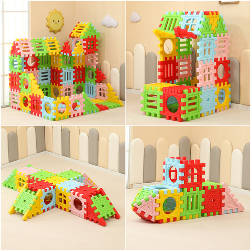 Kindergarten construction area building game building blocks happy multi-large block building blocks family sensory training
