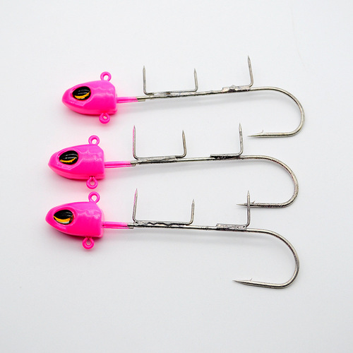 Factory direct sale too fish head Tiaoyu hook strong glow-in-the-dark one book two book needle colorful glow-in-the-dark deep sea anchor hairtail fish head hook