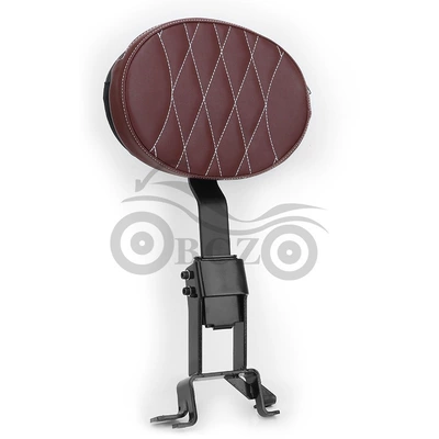 driver seat backrest rider Motorcycle cushion - brown-plaid-black-rod