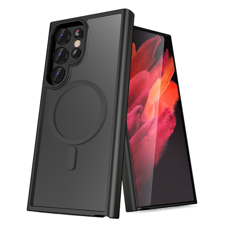 Aplicable a la Caja magnética helada GalaxyS21/S22/S23S24ultra del teléfono móvil del MagSafe DE LA PIEL DE Samsung