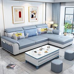 布芸ソファー客間はシンプルで現代的な無洗賃貸住宅の大きさは北欧風両用家具ソファーである