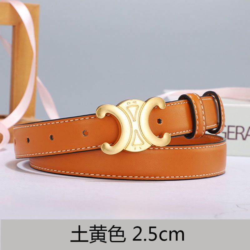 厂家直销女士牛皮皮带双C凯旋门腰带简约百搭平滑口ins高级感潮流|undefined