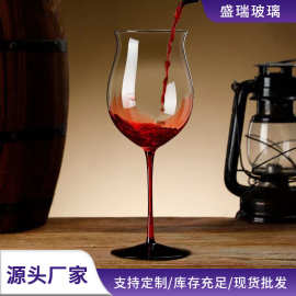 大号波尔多红酒杯黑领结家用勃艮第水晶玻璃酒具郁金香高脚杯批发