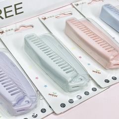 2024 New Suction Card Packed Travel Folding Comb Two-in-One Cartoon Color Children’s Portable Plastic Comb Wholesale