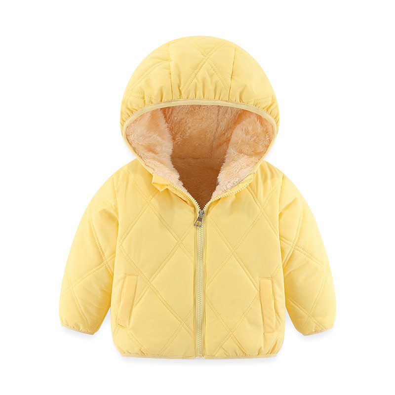 冬の子供の綿の服の卸売りとベルベットの厚い赤ちゃんの帽子の綿の服のコートの男女の中小の子供のダウンジャケット|undefined
