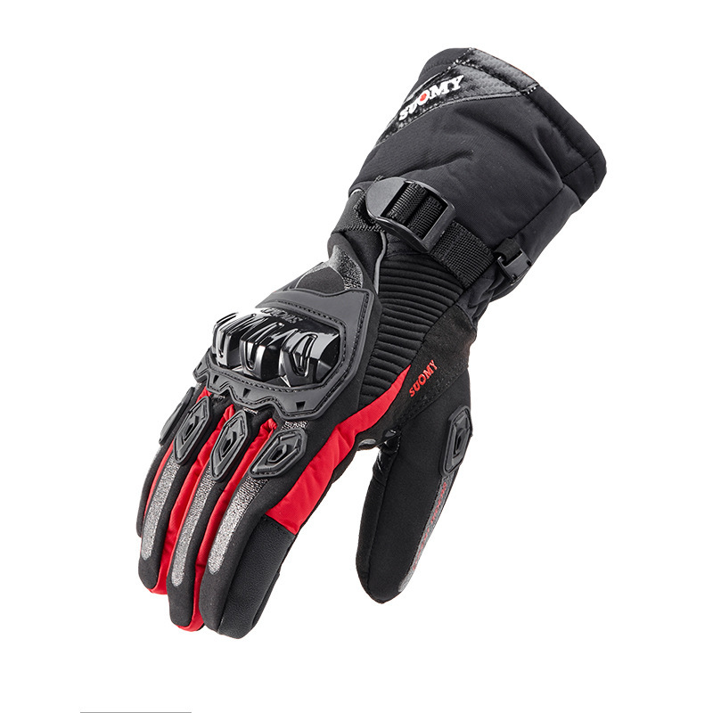 Guantes de moto de invierno impermeable caliente cuatro temporadas montar motocicleta Caballero resistente a la caída fuera de carretera engrosada guantes largos para hombres