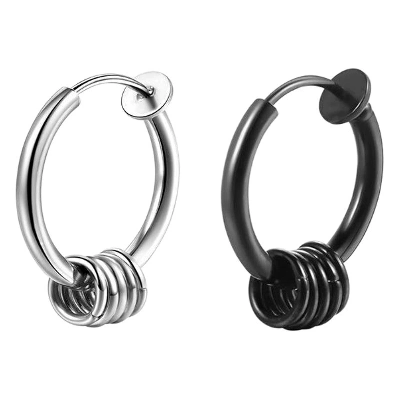 Пружинный зажим для ушей Серьги-кольца Унисекс Круг Катушка из нержавеющей стали Титановая сталь в наличии Factory Outlet