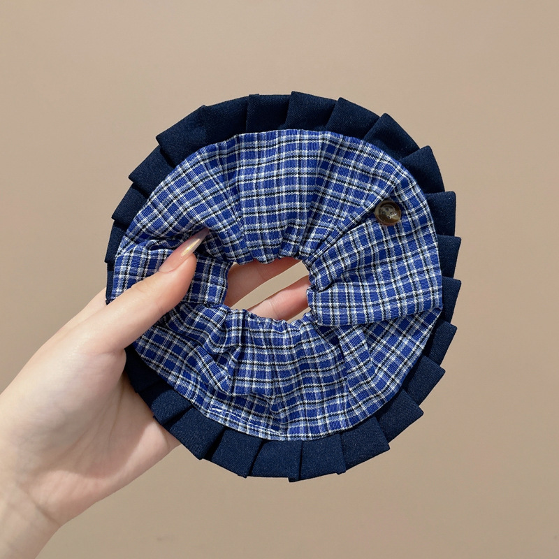 Lazo para el cabello de intestino grueso rayado coreano para mujer, sensación de alto nivel, cuerda para el cabello de cola de caballo, banda de goma para la cabeza para niñas, cuerda para la cabeza de gran tamaño, accesorios para el cabello de flores para la cabeza