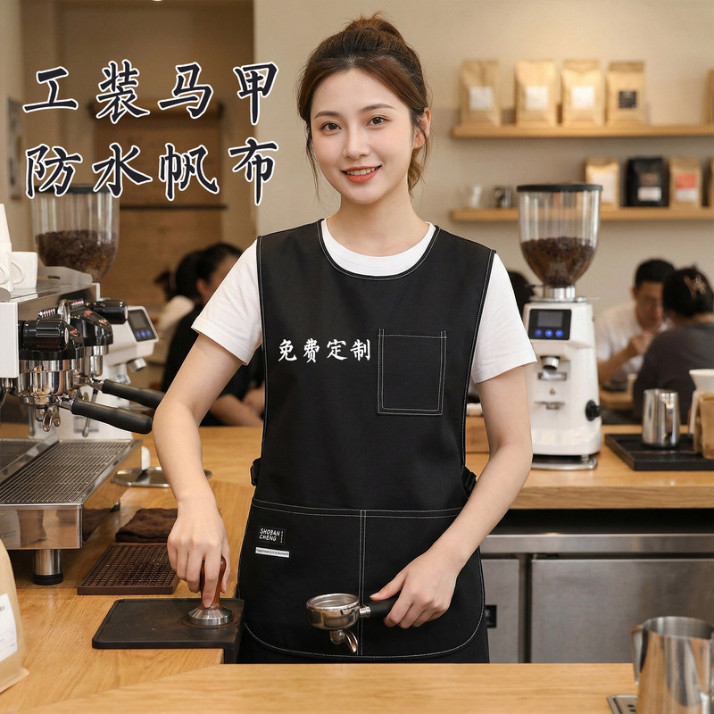 Barista Apron for Kitchen and Home Use, 2026 New Model Adult Vest-Style Workwear, Custom-Made for Female Catering Staff Barista Apron for Kitchen and Home Use, 2026 New Model Adult Vest-Style Workwear, Custom-Made for Female Catering Staff