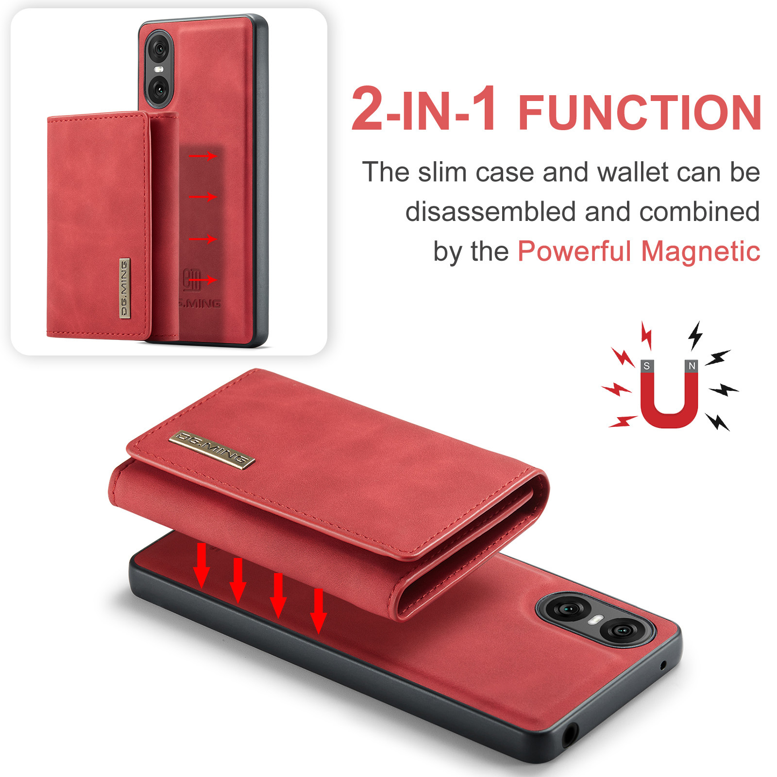 M1 for Sony Xperia 10 VI Protective Case Xperia 1VI Magnetic Split Wallet Phone Case 2024_voghion.com