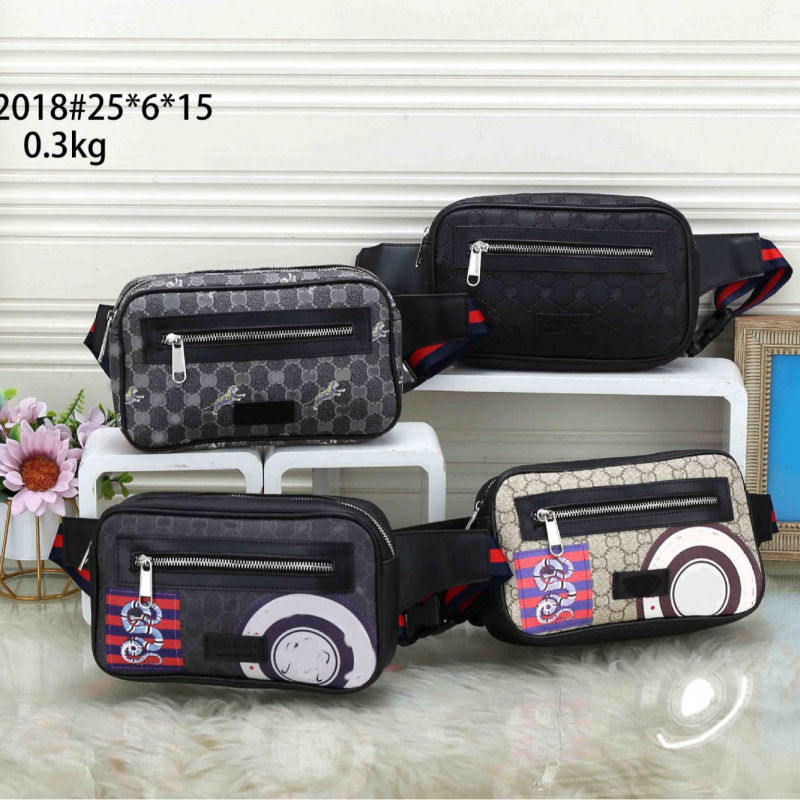 2025 Foreign Trade Men's Bag Supply Zipper Style Square Small Open Pocket Single Letter Black Crossbody Shoulder Bag Dropshipping