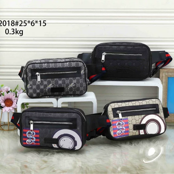 2025 Foreign Trade Men's Bag Supply Zipper Style Square Small Open Pocket Single Letter Black Crossbody Shoulder Bag Dropshipping