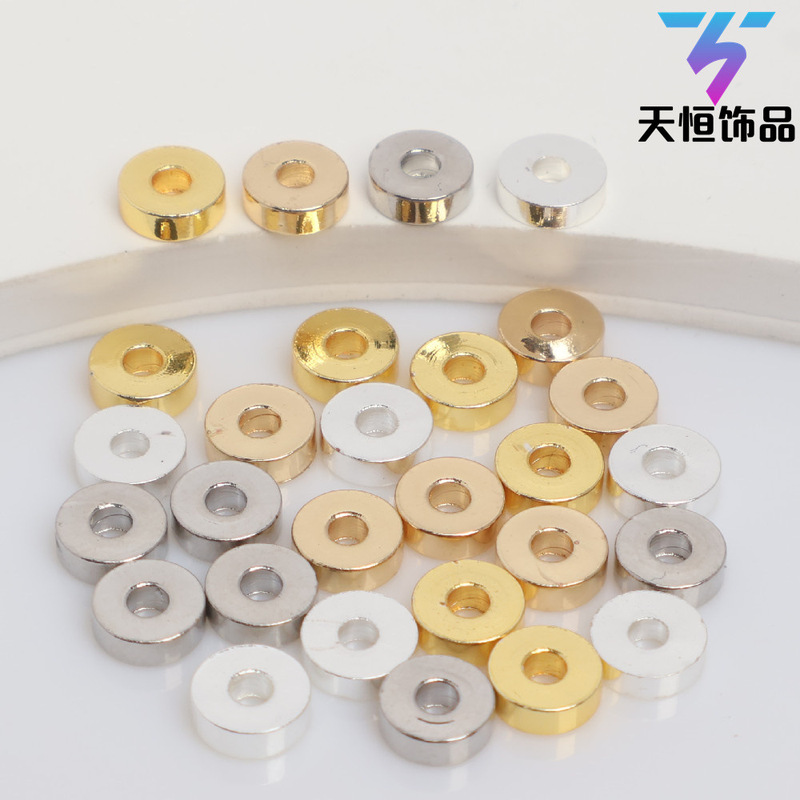 14K gold-wrapped color-preserving spacer diy handmade spacer bead gasket necklace beaded material loose bead plain plate jewelry wholesale