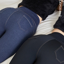 400克加绒芭比裤防牛仔冬季鲨鱼裤奥粒绒显瘦瑜伽裤羊羔绒真口袋