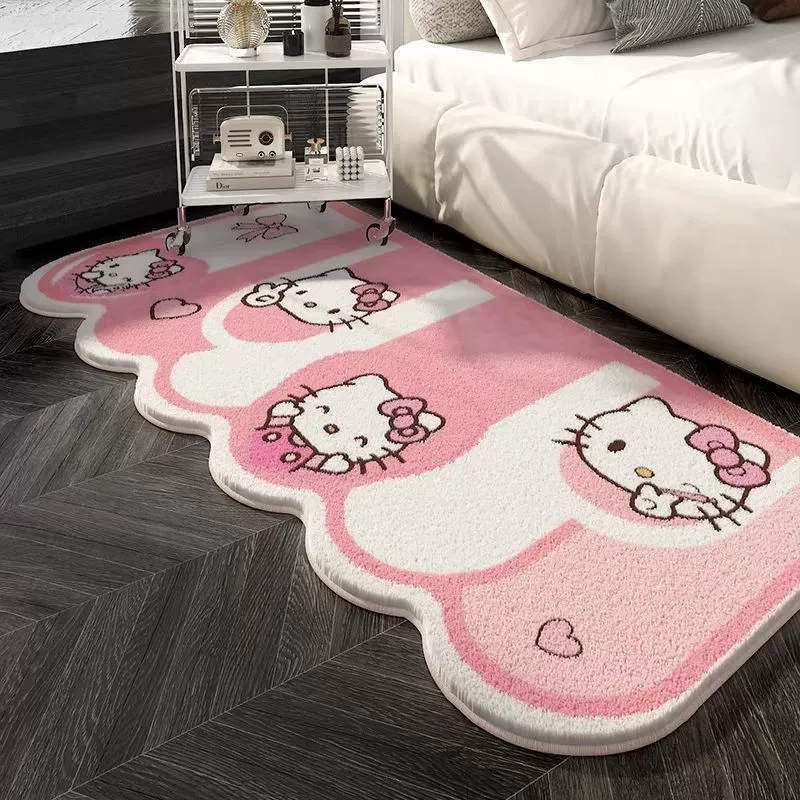 Hello Kitty, милый коврик из искусственного меха, комфортное украшение для кровати или беседки, повышенная плотность
