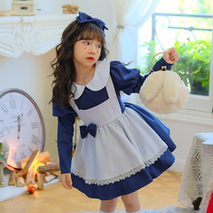 ハロウィン子供衣装長袖アリスの夢メイド衣装ワンダーランドプリンセスドレス女の子ロリータ衣装