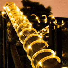 led棒管灯阳台太阳能聚会带led彩灯管子铜线花园庭院闪灯装饰