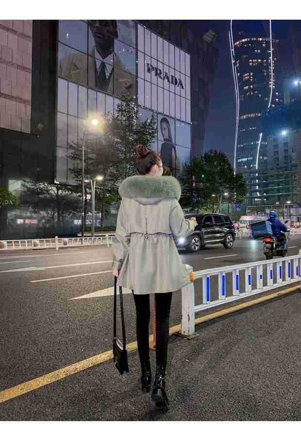 皮草派克服女冬季保暖外套狐狸毛领
