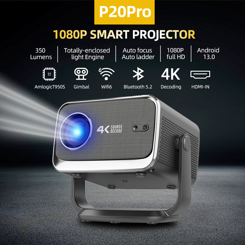 Cross-Border 4K Smart Projector Projector Android 13 Projector Overseas Version 1080P Hd Projector