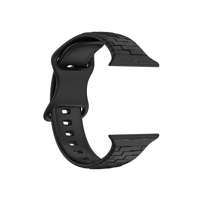 Подходит для Apple Ultra 2 ремешок из силикона с кирпичной текстурой, Apple Watch9, силиконовый браслет с восьмизначной пряжкой