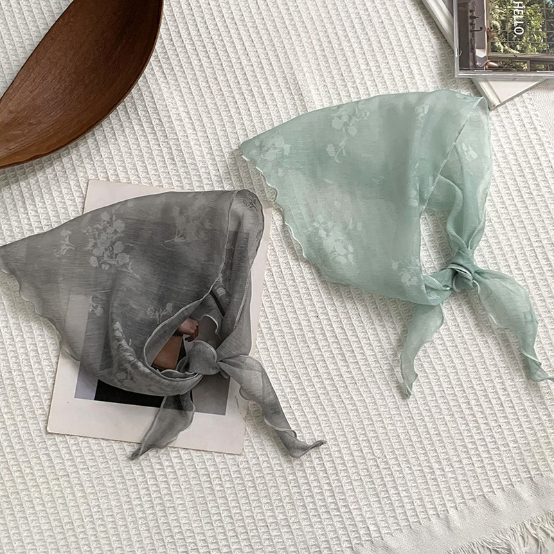 Pañuelo estilo pastoral femenino primavera y verano nuevo estilo nacional foto triángulo bufanda bufanda bufanda femenina flor encaje diadema accesorios para el cabello