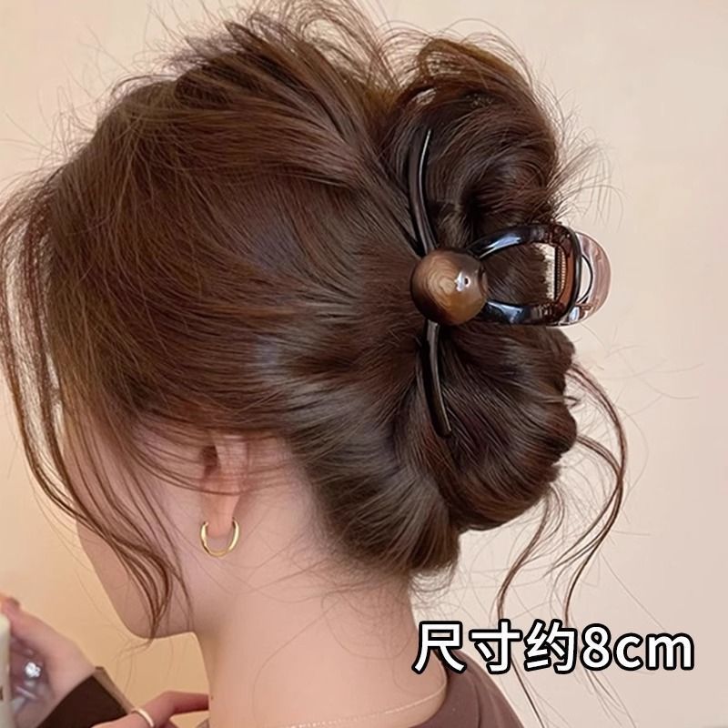 多巴胺波点鲨鱼夹女大号绸缎艺术抓夹发量多设计感可爱发夹|undefined