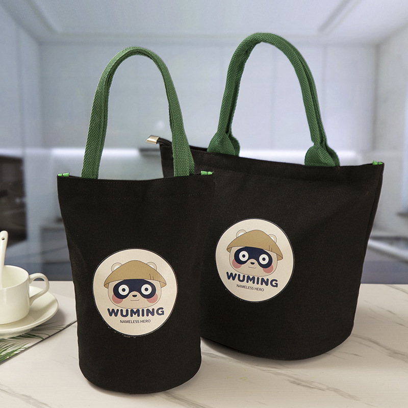 饭盒手提包小学生带饭包上班族手拎餐包便当包日式百搭帆布手提袋