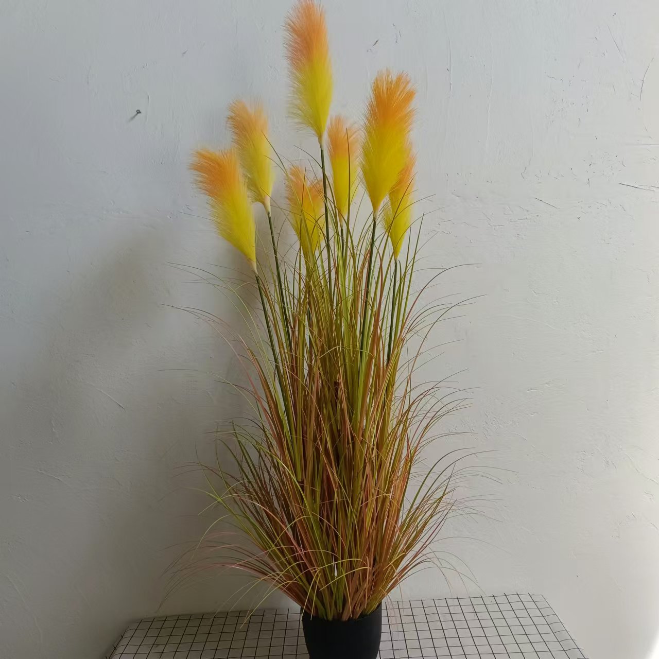 Plantas de caña artificiales verdes falsas plantas de césped decoración doméstica césped accesorios de fotografía decoración de suelo bonsai flores interior image 18