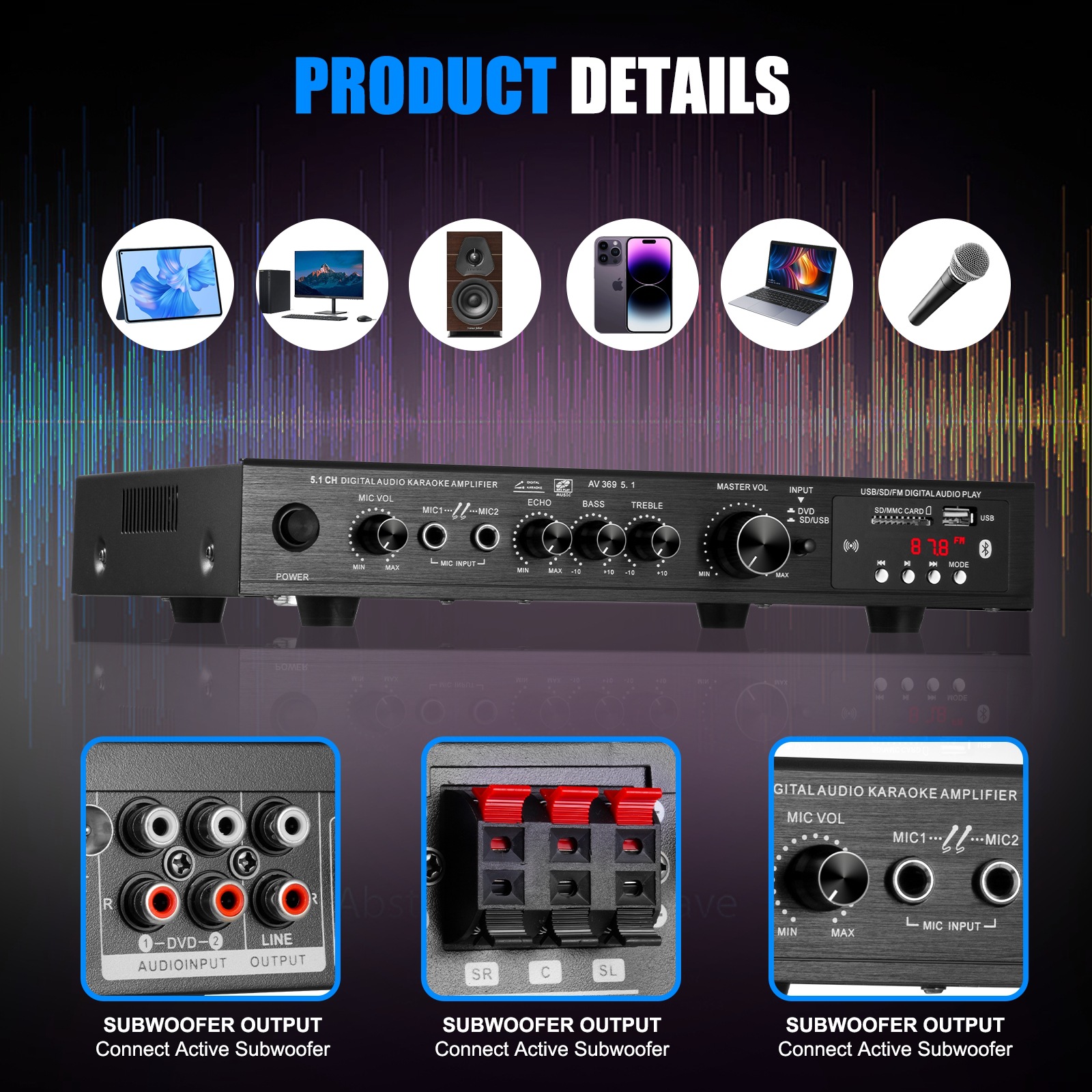 Усилитель мощности HiFi SOBATTY 369, вилка GB