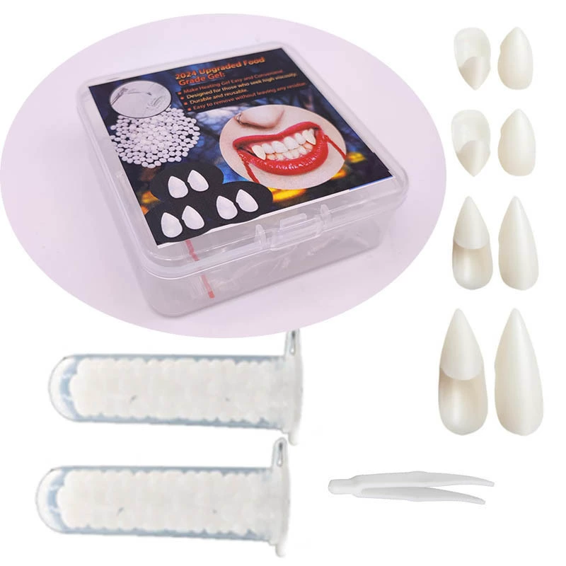 KLQHZC термоплавкий зубной клей гранулы moledable fale teeth Хэллоуин протез вампира клыки