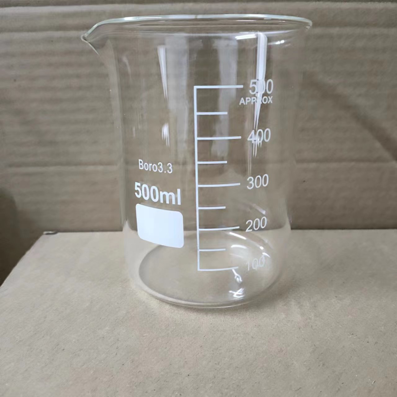 ISO 500ml玻璃烧杯 beaker 蓝色 红色 白色刻度线