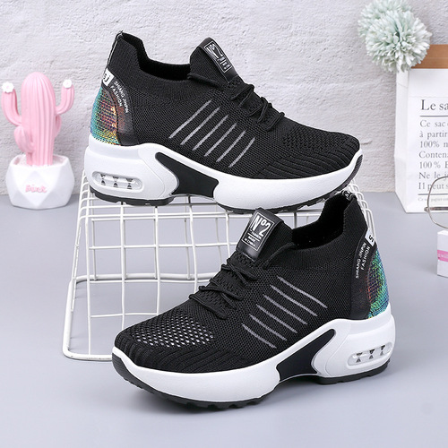 Mesh height-increasing white shoes for women 2024 autumn new women's shoes foreign trade cross-border breathable slimming sports shoes wholesale
