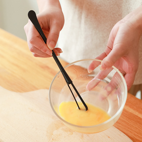 Multifunctional mini egg beater, compact and portable, stir evenly, manual egg beater with small spoon, egg stirring rod