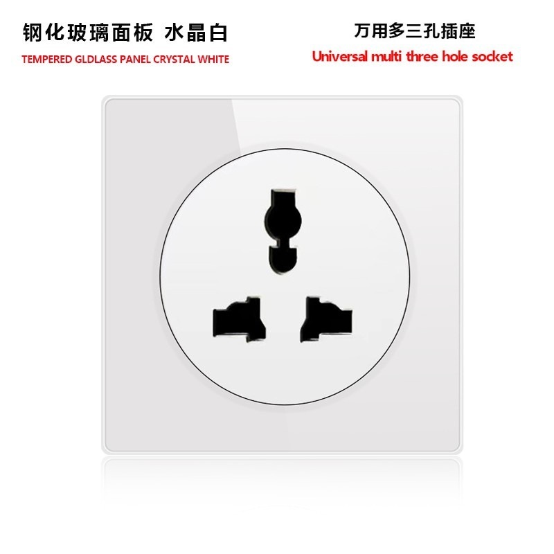 外国貿易トグルリセットスイッチソケット強化ガラスパネルLEDライトEUドイツプラグアメリカ標準フランスプラグロシア英国プラグ|undefined