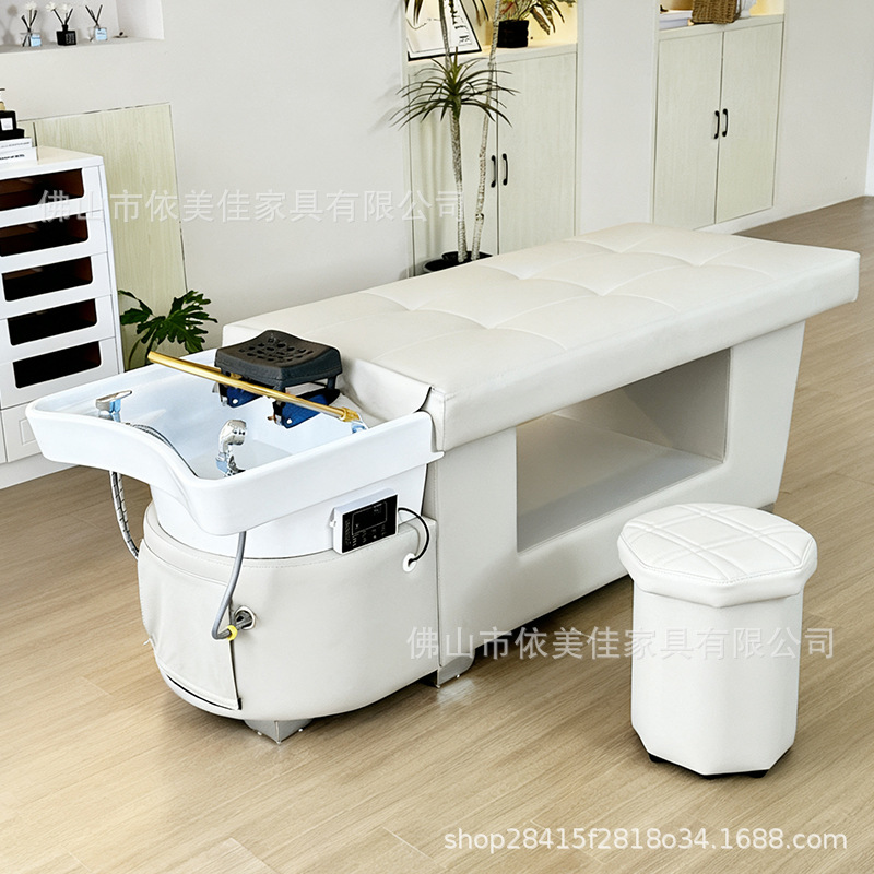 Cama de lavado de cabello, cama de tratamiento de cabeza, agua de circulación a temperatura constante, decocción medicinal de fumigación, almacenamiento, cama de curación del cabello, peluquería, salón de peluquería, cama de huéspedes