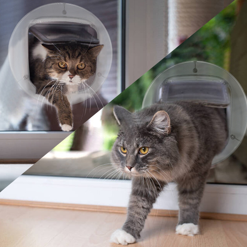 Pet cat door dog door curtain door bar can be installed indoor and outdoor door can control direction pet door cat dog house