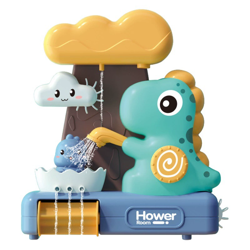 Трансграничные детские игрушки для ванной комнаты с динозаврами, присоска для переноса животных, детский душ с водой, Игрушки для ванны