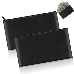 PU Leather Bills Bag Cash Bag Deposit Bag Storage Bag Portable Cosmetic Bag Storage Bag Zipper Bag