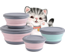 厂家供应 三件套碗折叠狗碗宠物碗旅行悬挂宠物折叠碗猫咪喝水碗